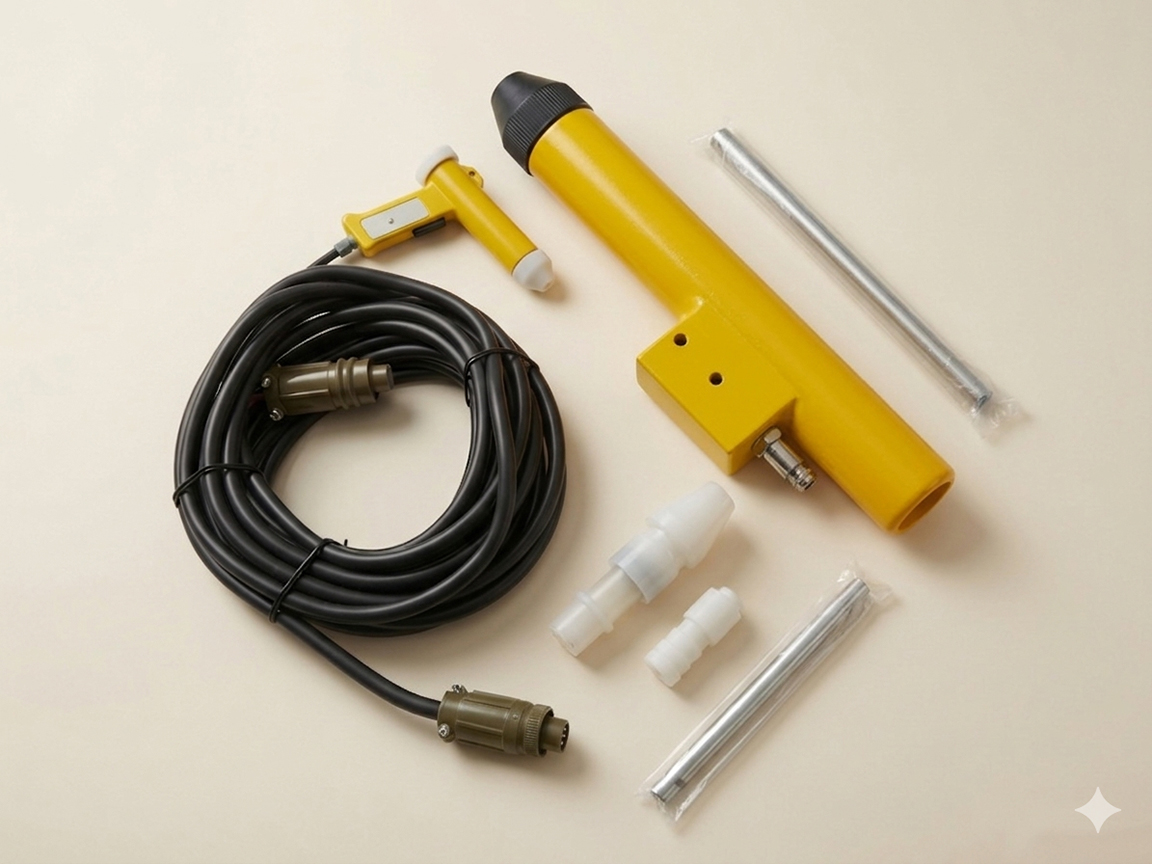 Auto Electrostatic Powder Caoting Spray Gun with Cable & Nozzle